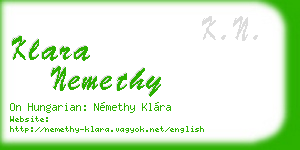 klara nemethy business card