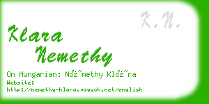 klara nemethy business card